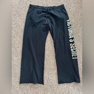 Vintage Victoria's Secret Black Lounge Sweatpants with Gold Logo